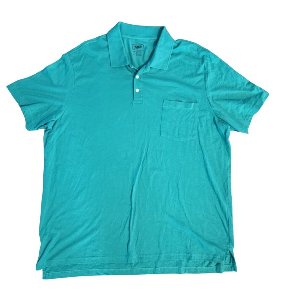 The Foundry Supply Company Men's Aqua Green Short Sleeve Polo Shirt Size 3XL